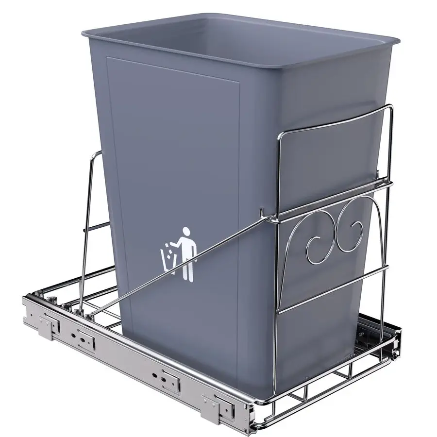 

Out Trash Can Under Cabinet, Adjustable Cabinet Trash Can Pull Out Kit Under Sink Slide Out ShelfBin Not Included, Fits Min. 12