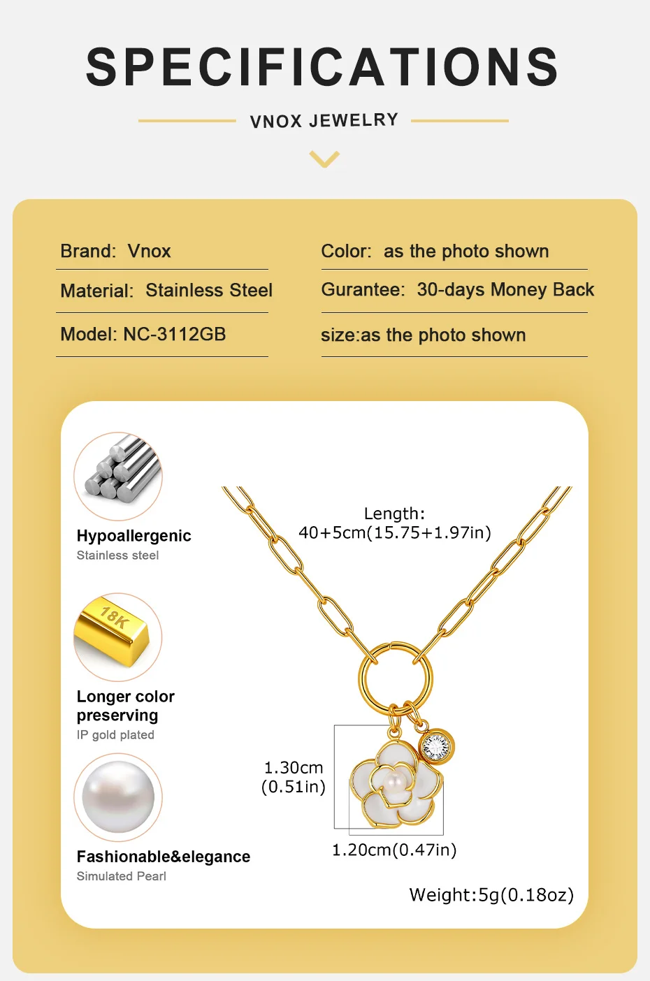 Vnox Exquisites Emaille-Armband mit bunten Blumen und Anhänger-Halskette für Damen, vergoldeter Blumenschmuck, trendige elegante Geschenke für Partys – Detail 11