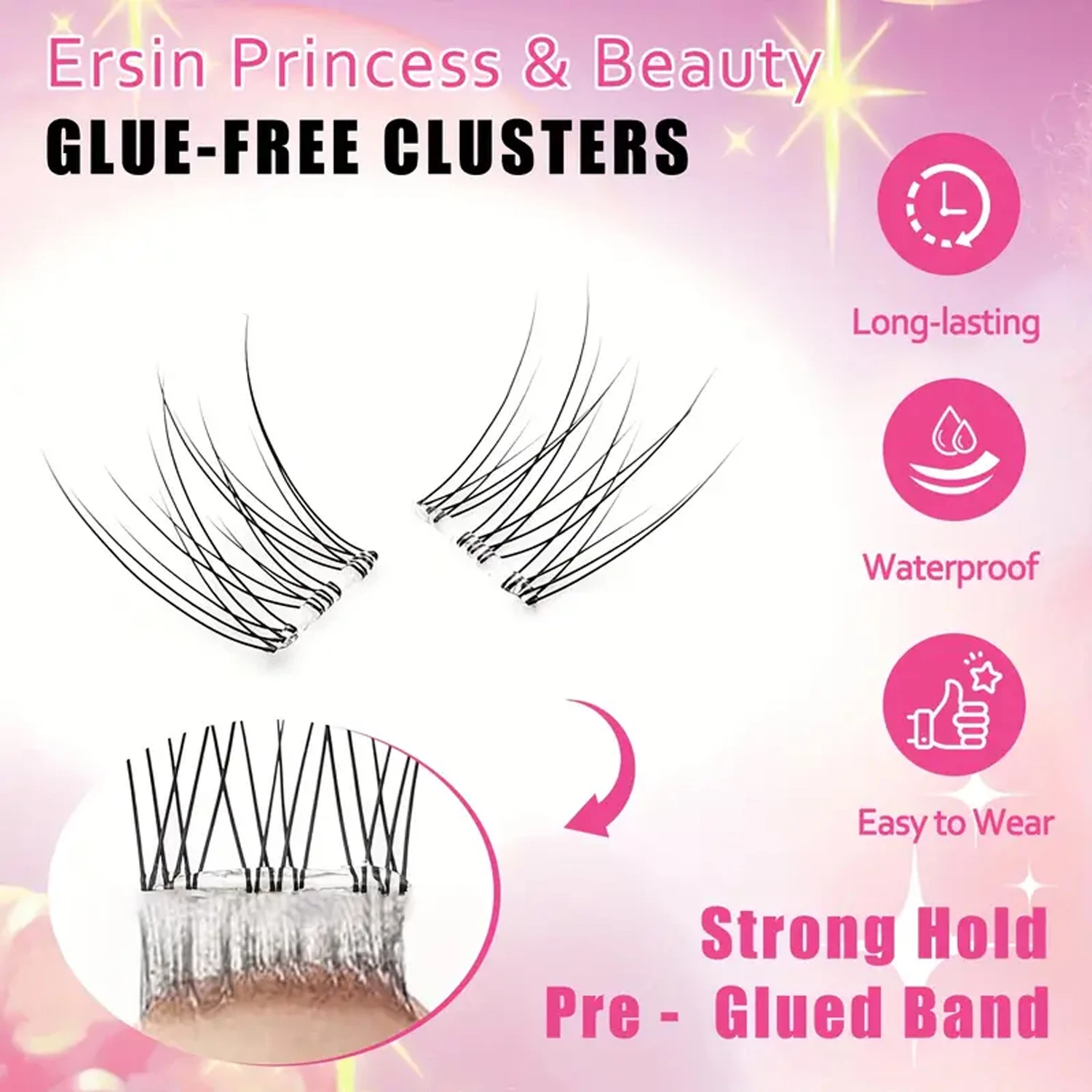 Samoprzylepne kępki rzęs, rzęsy naklejane 11-12mm naturalne rzęsy w stylu manga, wielokrotnego użytku rzęsy bez kleju, rzęsy C Curl o naturalnym wyglądzie, wstępnie przyklejane rzęsy, ultracienkie i lekkie, łatwe w użyciu dla początkujących (bez pozostałości, długotrwałe)