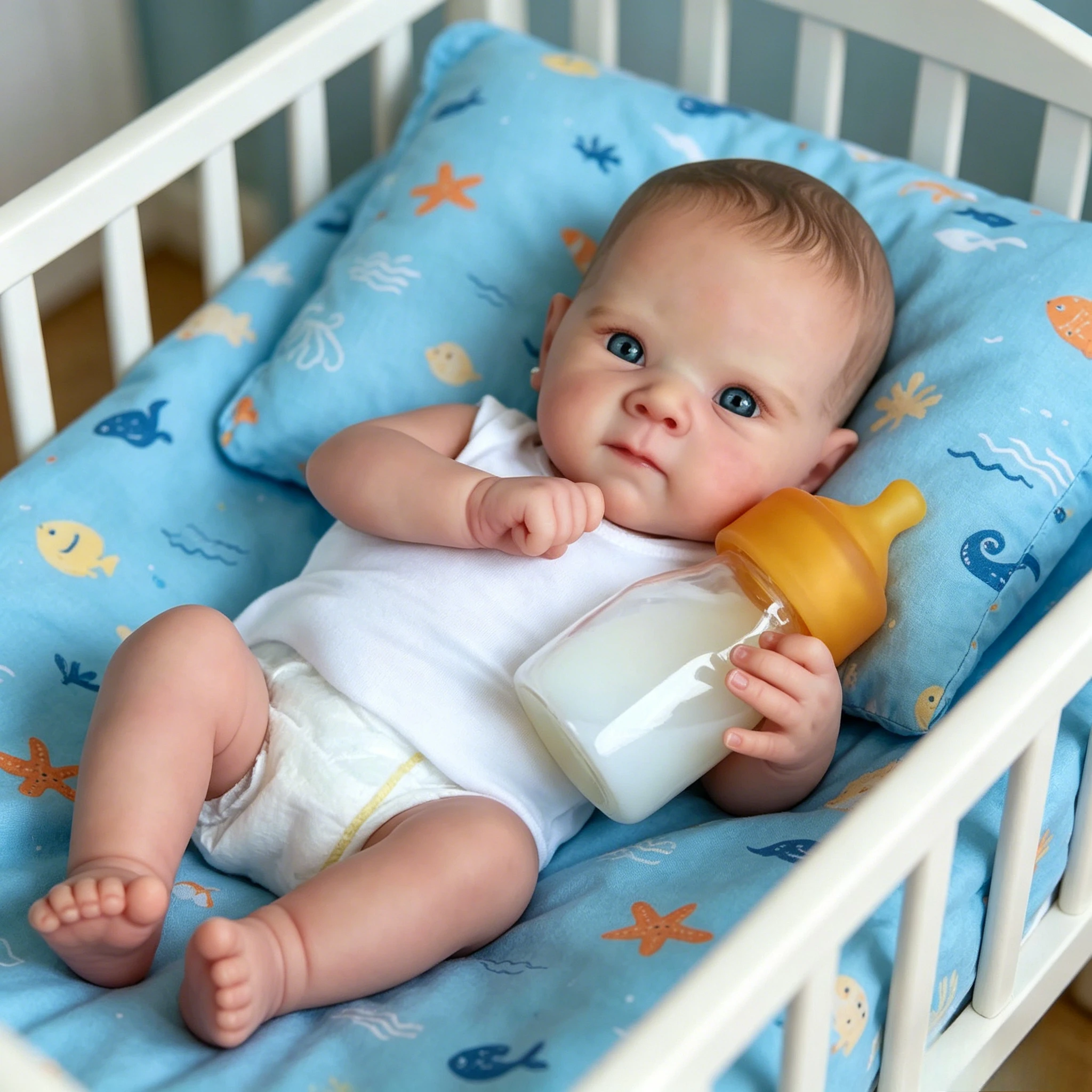 45cm Bettie Full Body Vinyl Silicone Reborn Doll Lifelike Baby with 3D Skin, Visible Veins & Multi-Layer Painting
