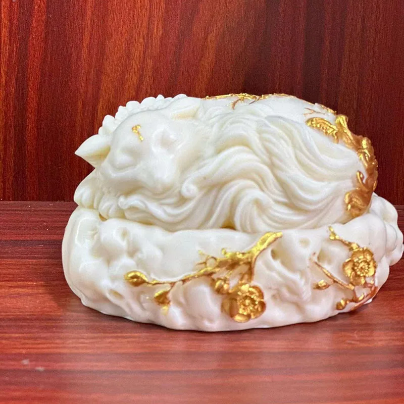 

Ivory Nut Carved Nine-Tail Incense Burner Gold-Plated Home Indoor Incense Burner Creative Tea Room Table Decoration Decoration G