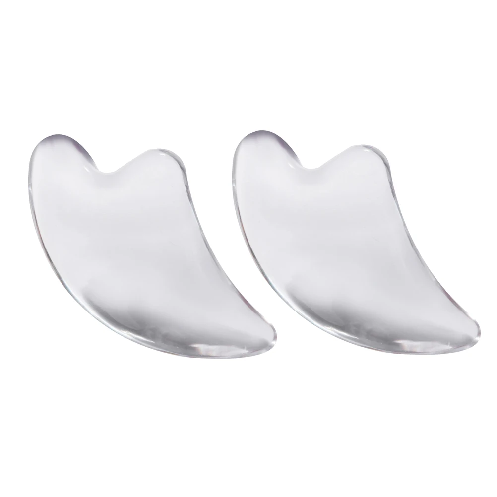 2 Stuks Hars Gua Sha Board Gezichtsmassage Tool Gladde Textuur Ergonomisch Ontwerp voor Nek Gezicht Oog Schouder Huidverzorging