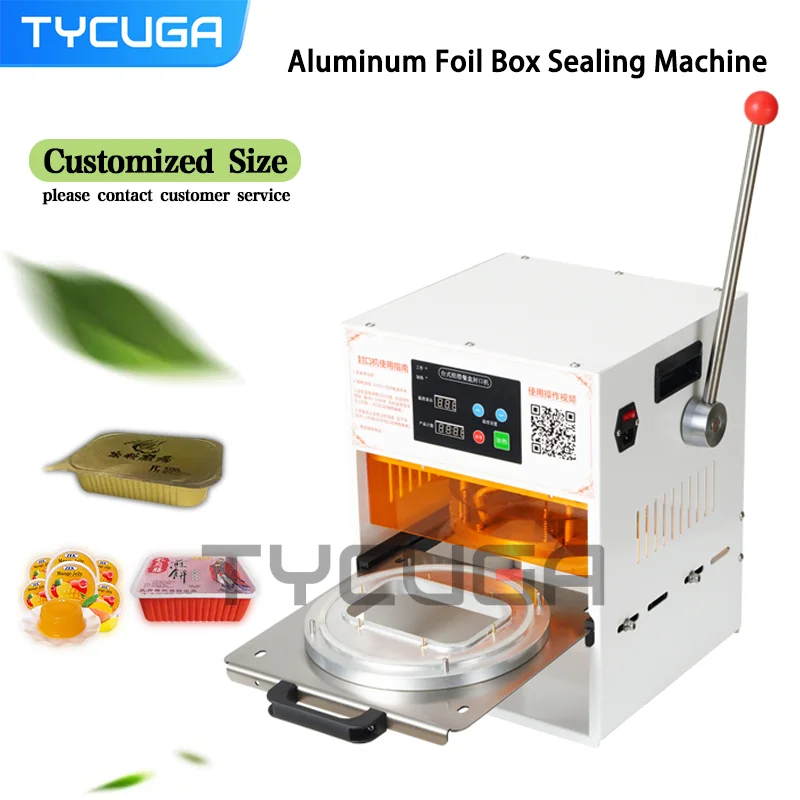 Electric aluminum Foil Manual Sealer Food Packaging Bowl Machine Disposable Meal Box Seal Machine Aluminum Foil Tnfoil Lid Film