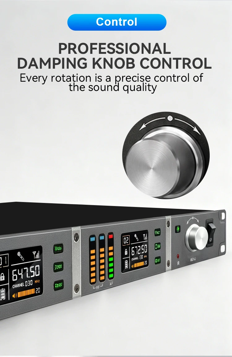 Paulkitson PX2 Drahtloses Mikrofonsystem UHF 2-Kanal True-Diversity 640-690MHz Handmikrofon-Empfänger-Set für professionelle Bühnenauftritte und Live-Karaoke – Detail 4