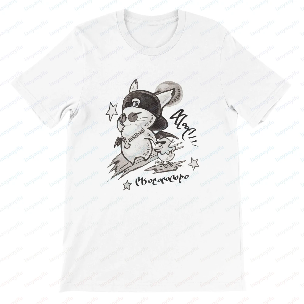 FFXIV Moogle Neotunic Fantasy 14 Shirt Grafik-T-Shirts Y2k Top Übergroßes T-Shirt Lustiges Outdoor-T-Shirt aus hochwertiger Baumwolle mit kurzen Ärmeln