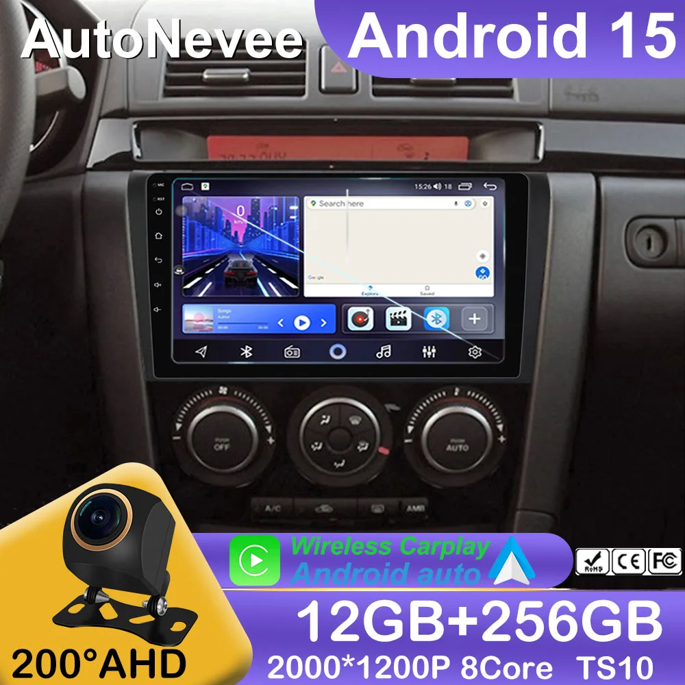 

Android 15 Car Radio For Mazda 3 2004 2005 2006 2007 2008 2009 Multimedia Player Carplay Stereo GPS 4G 2 din DVD BT Head Unit