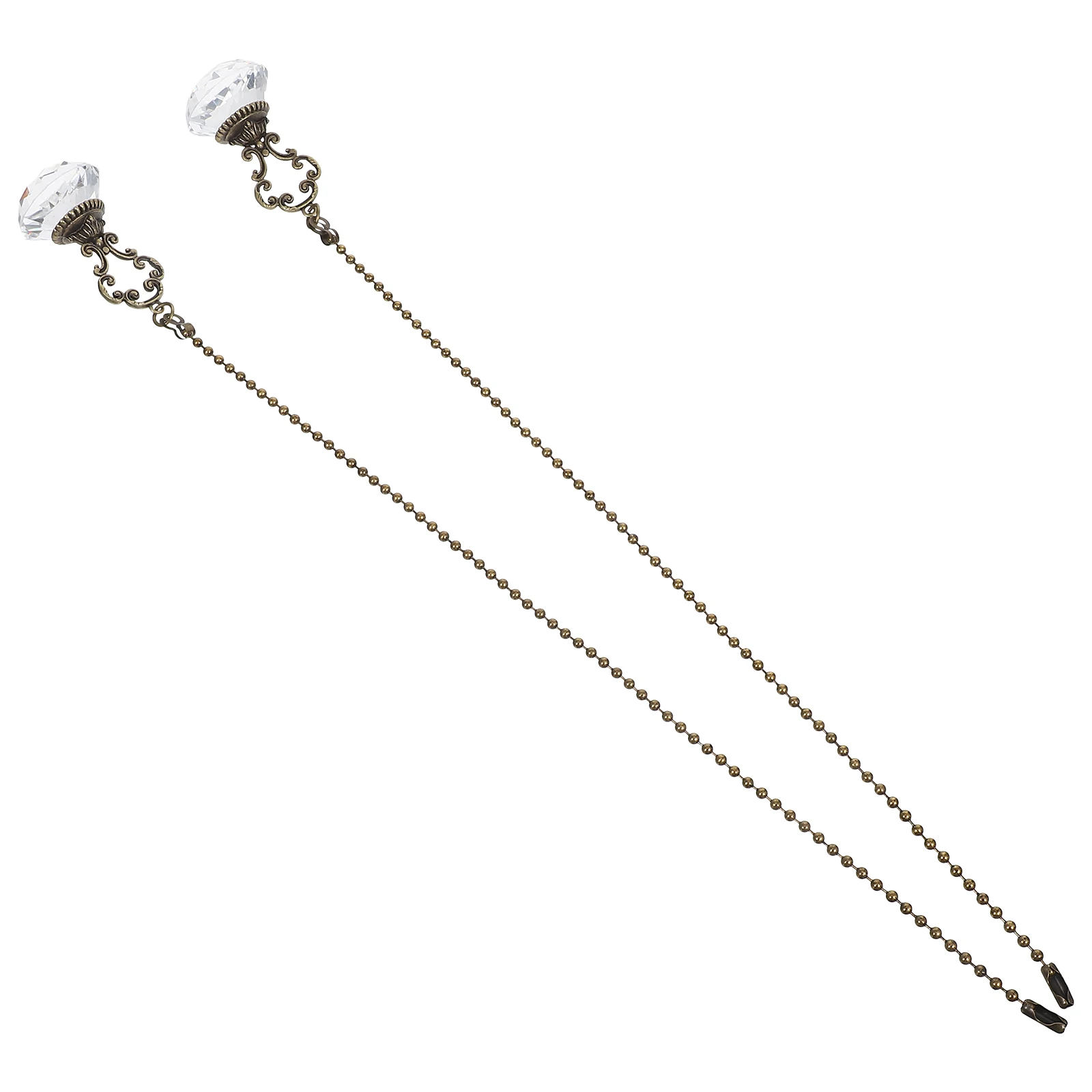 

2Pcs Pendant Chain Extender - Shiny Crystal Fan Pull Connector for Ceiling Light Lamp Bedroom Living Room Decor