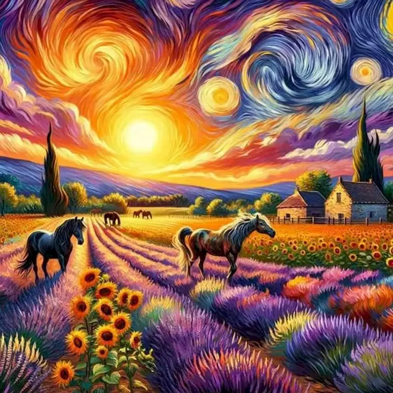 

GATYZTORY New Arrival Diamond Embroidery Starry Sky Landscape Painting Sunset New Arrival DIY Diamond Mosaic River Handmade Gift