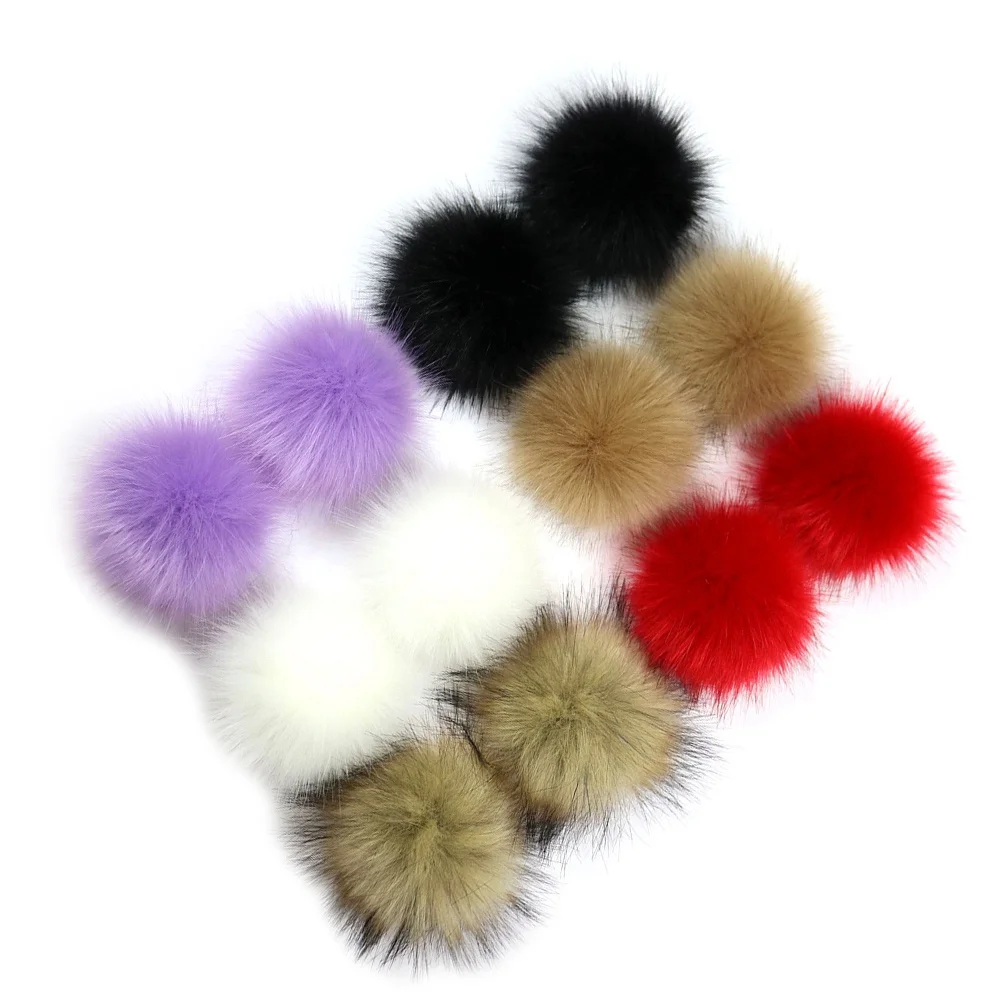 

12pcs 10Cm Faux Pompom Ball For Hats Shoes Scarves Bag Charms Accessories Soft Lightweight Washable Cute Gift Idea