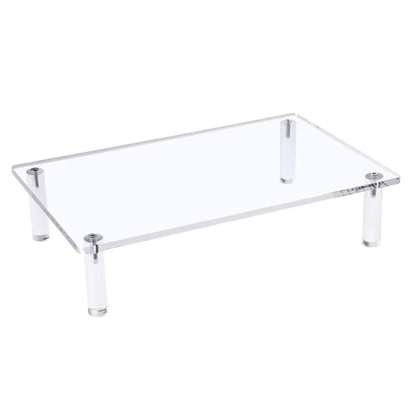 

10mm Thickness Clear Computer Laptop Riser Stand Acrylic Monitor Stand Mini Table For Office Desk