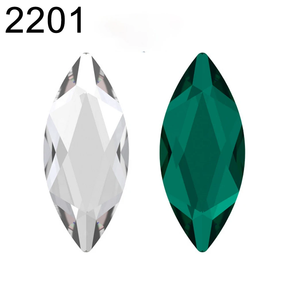 2201 Marquise Flat Back No Hotfix Genuine Crystals from Austria Rhinestone for Nail Art DIY Jewelry Clothing Decoration