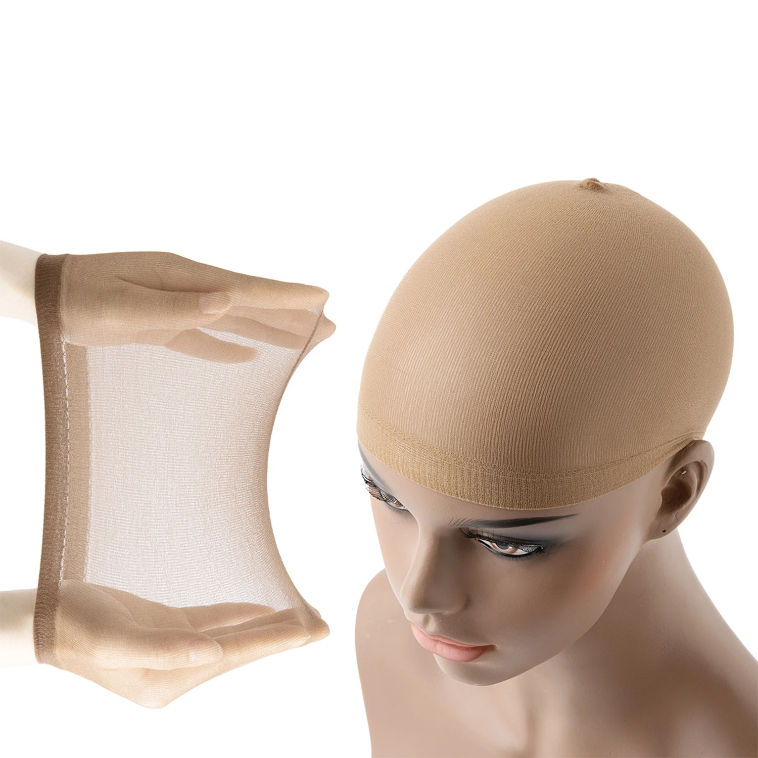 

Stretchy Mesh Wig Caps 2 10 12 20Pcs/Pack Light Brown Colo Wig Caps Hair Nets Weave Hairnets for Cosplay, Daily Use