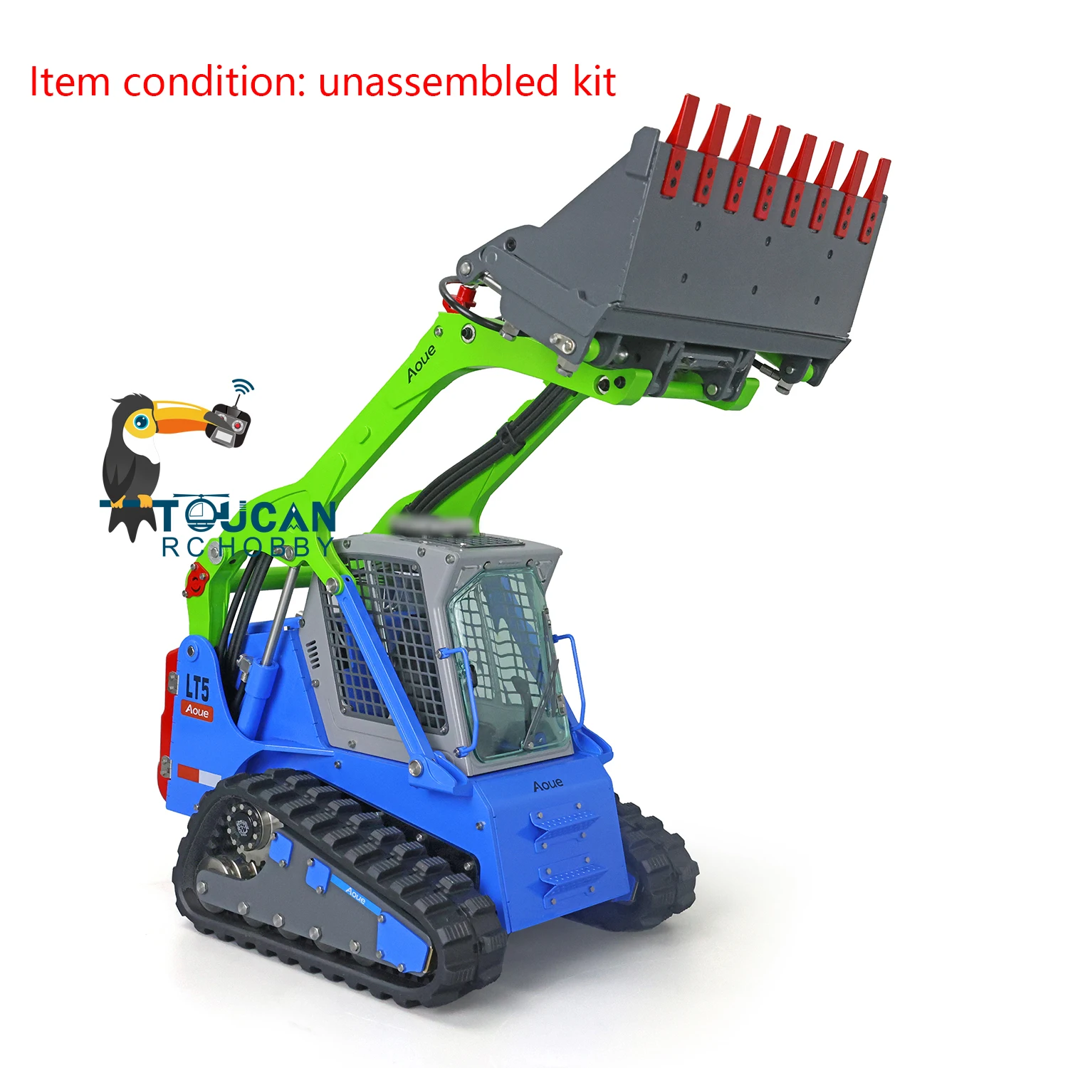 LESU Metal Aoue LT5 1/14 RC Loader Hydraulic Tracked Skid-Steer Assembled RC Engineering Car Lights Sounds Toys THZH1274