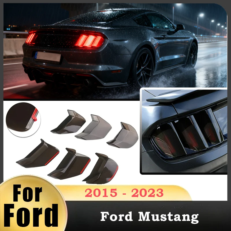 

For Ford Mustang 2015 2016 2017 2018 2019 2020 2021 2022 2023 Car Rear Tail Light Lamp Decoration Sticker Taillight Cover 6Pcs