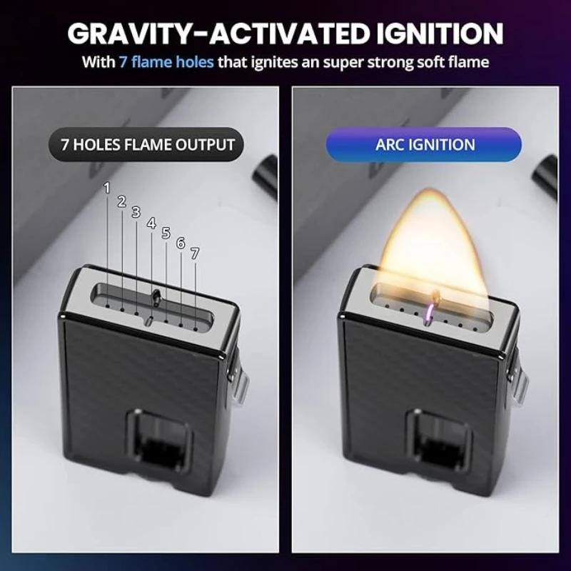 Shake Ignition Inflatable Butane Lighter: Extra Wide Soft Flames, Visible Window, Ideal Cigarettes Lighter Cigarette Accessories