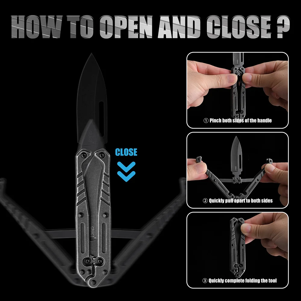 سكين جيب مثير للاهتمام، 2.4 بوصة شفرة من الفولاذ المقاوم للصدأ للبناء المعدني بالكامل، قاطع صندوق قابل للسحب سريع التغيير، أداة EDC