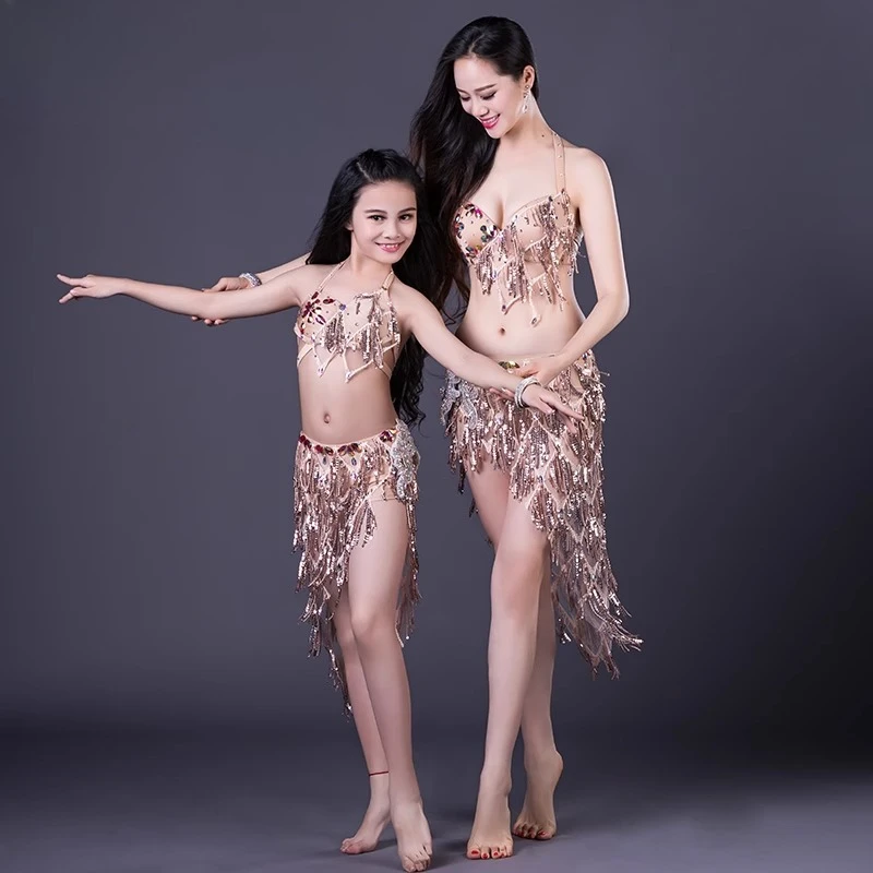 ที่กําหนดเอง Belly Dance เครื่องแต่งกายฝึกเสื้อผ้าชุดเด็กประสิทธิภาพ Oriental Drum Dance Exotic Dancewear