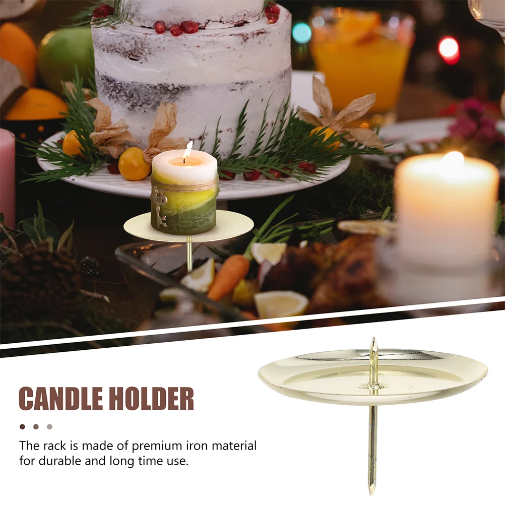 20 Pcs Holder Creative Banquets Desktop Candlestick Dining Table Decor Iron Holders Tea Light Fixing Round