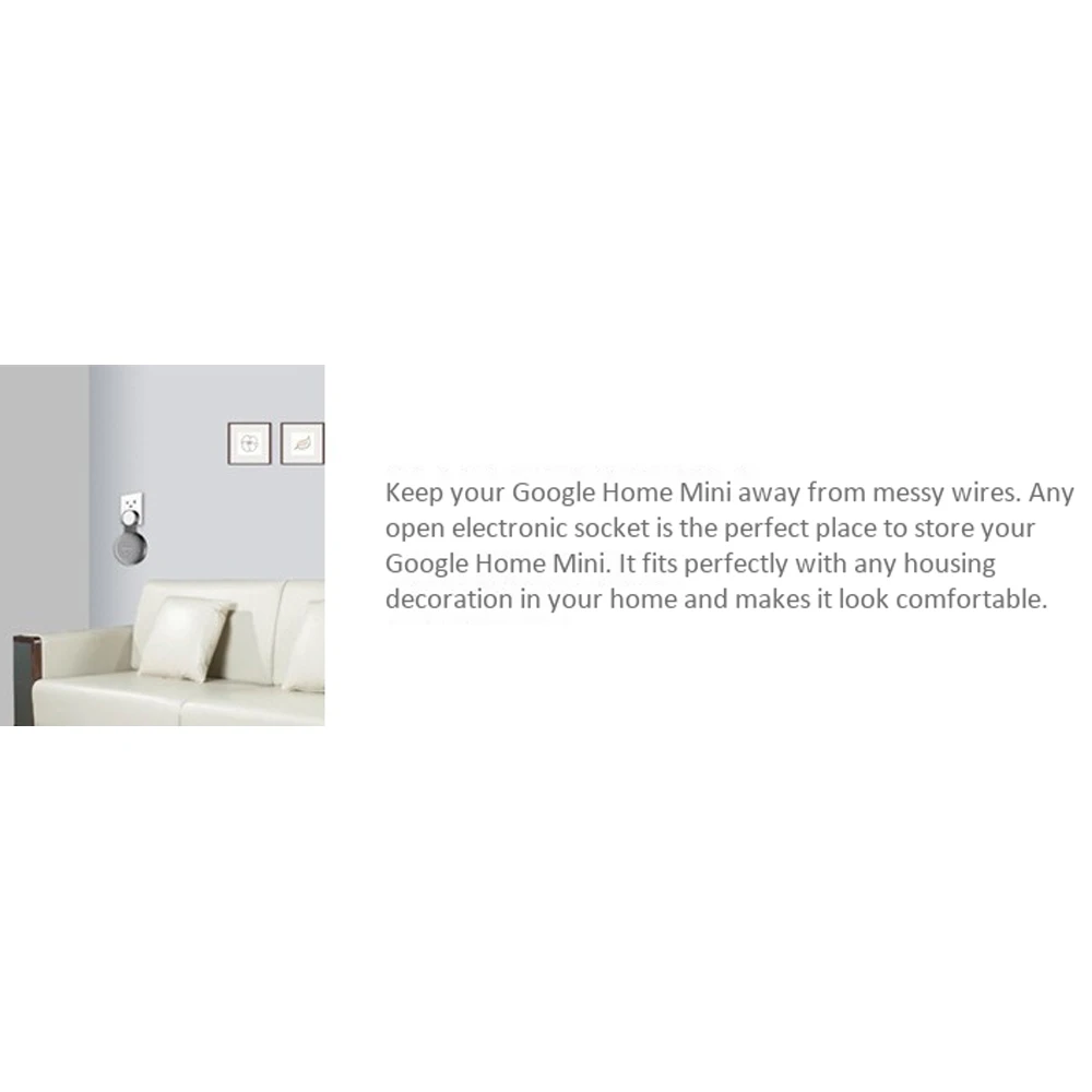 N88R 1Pcs Suitable for Google Audio for Google Nest Mini Wall Bracket Second Generation Socket Hanging Hanger Bracket-Black