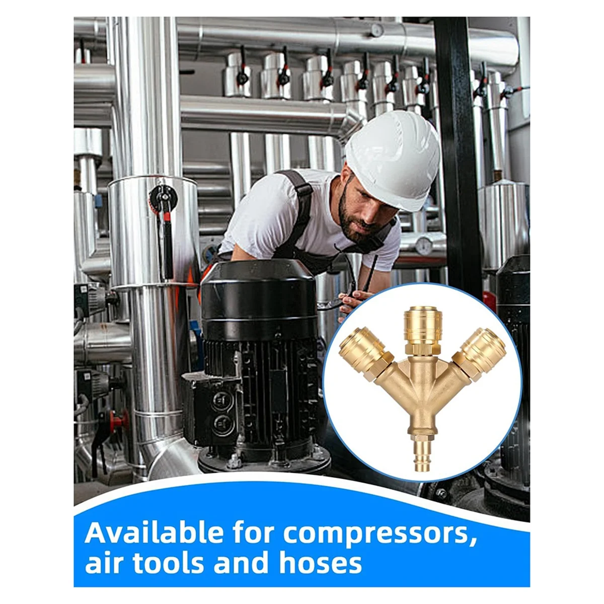 موزع الهواء المضغوط EULM ثلاثي مع وصلات، NW 7.2 1/4AG موزع توصيل سريع لخرطوم الهواء