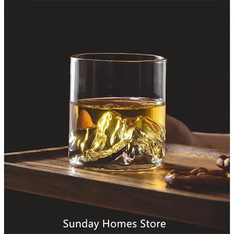 4ps/6ps Mountain in Cup Transparent Glass Coffee Cup Glass Whisky Heat Resistant Tea Drink Milk Juice Cup Cups Drinking Glasses