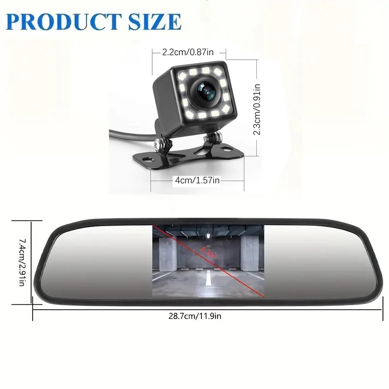 12LED Backup Camera Kit with 4.3