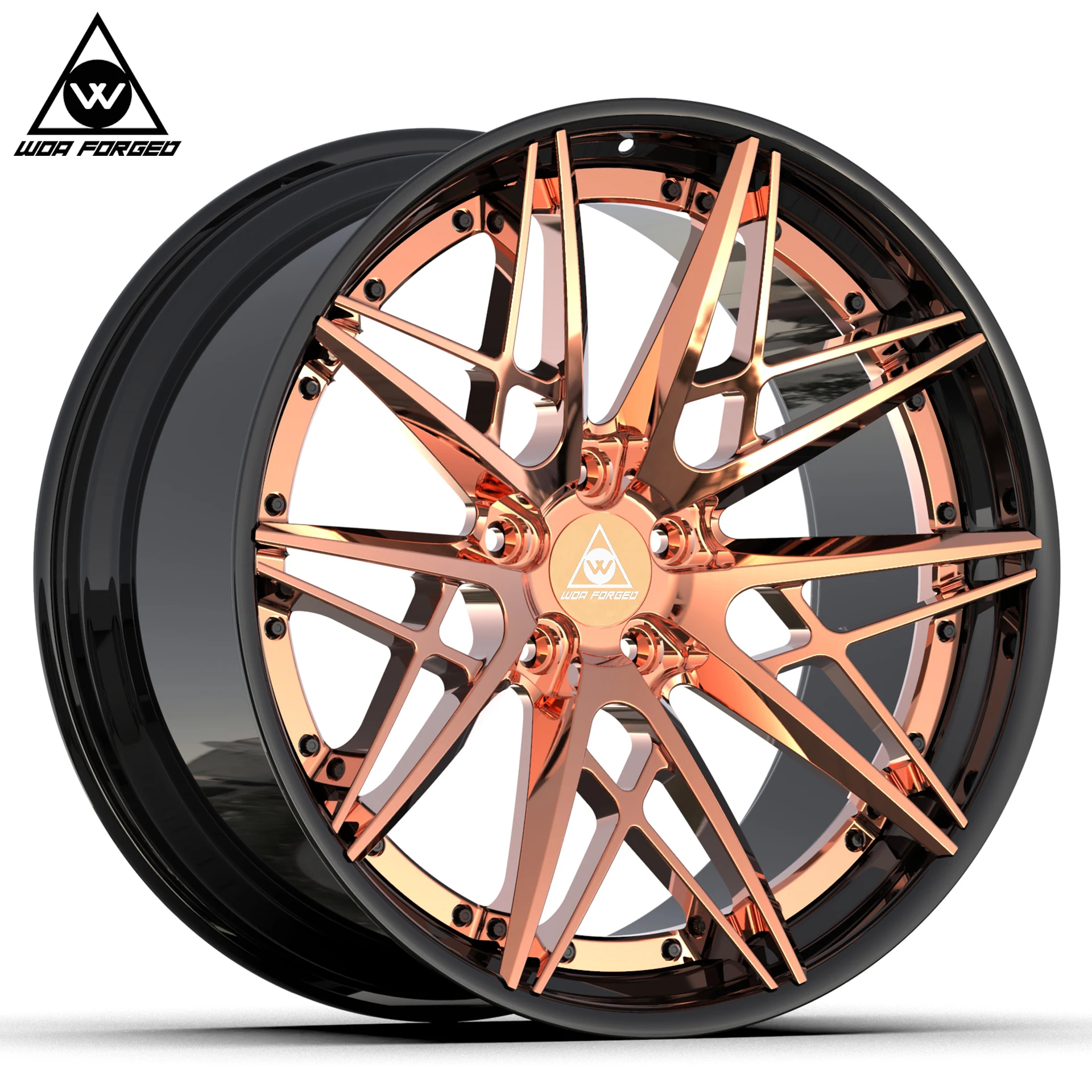 

6061T6 2025 Rose Gold 15-16 Inch Polished and Brushed Lightweight Deep Dish Alloy Wheel with PCD 100-114.3 Hot Tuning Wheels Sal