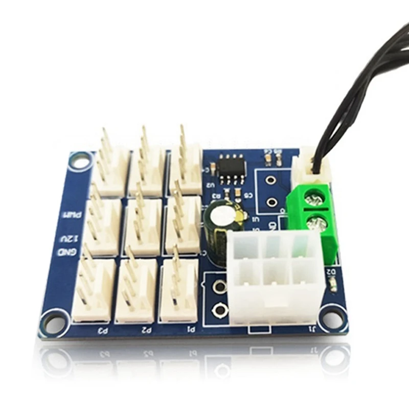 Pwm Snelheidsregelaar 12V Temperatuurmeting Controle Ntc Controle Computerbehuizing Ventilator Multi-Circuit Snelheidsregelaar Duurzaam