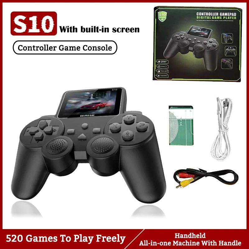 S10 Mini Remote Control Handles Handheld Console 520 Games AV Output Video Two Player Controller Kids Gift 8-Bit