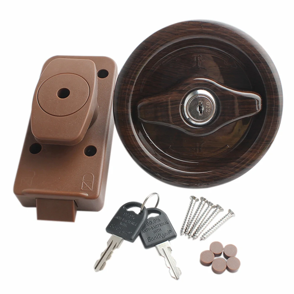 RV Door Lock Bathroom Door Lock with Key Door Thickness 24mm-45mm Suitable for Yachts Boats Caravans Campers