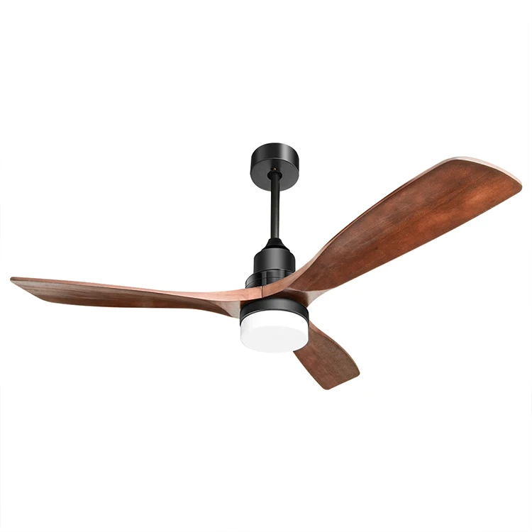 Modern 52inch DC Motor Energy Saving Ceiling Fans Wood Ceiling Fan with Light Remote Control Solid LED Modern Simple 3000-5000