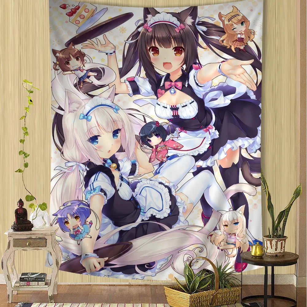 Anime Nekopara Cartoon Tapestry Wall Hanging Decoration Household Home Decor