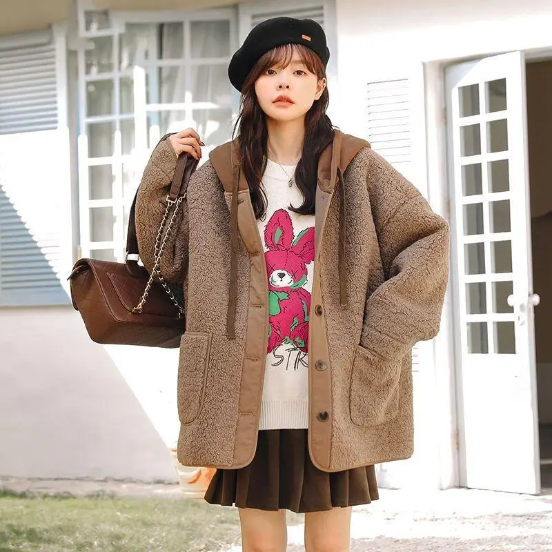 ملابس علوية نسائية شتوية بأكمام جديدة للتنقل ملابس خارجية لطيفة ورائعة سترة كورية معطف طويل كوري شعبي #2