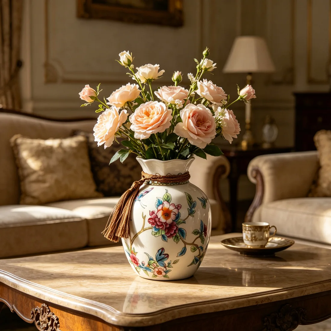 American Ceramic Vase Light Luxury Creative New Chinese Style Living Room Dining Table Desktop Small