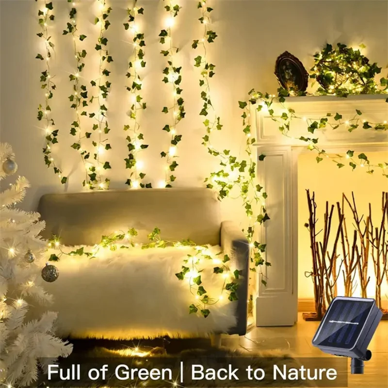 

Solar Simulation Leaf Flower LED Lighting String Fairy Garland Wedding Outdoor Garden Yard Patio Fence Holiday Party Decoration