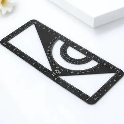 

High Accuracy Aluminum Alloy Drawing Measurement Ruler Set Triangle Straightedge Protractor Geometry Tools Clear Unfadeable