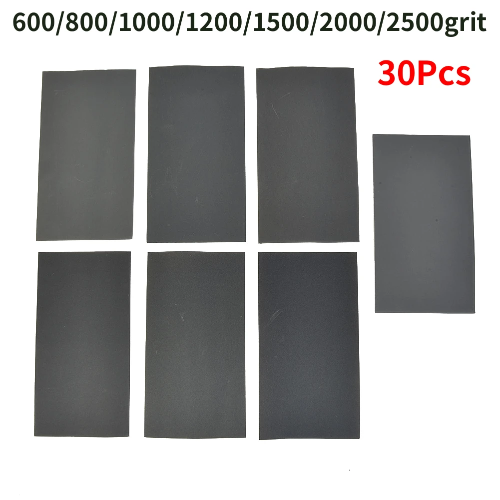 70pcs Sandpaper Wet/ Dry 600 800 1000 1200 1500 2000 2500 Grit Waterproof Sand Paper For Automotive Sanding Wood Furniture