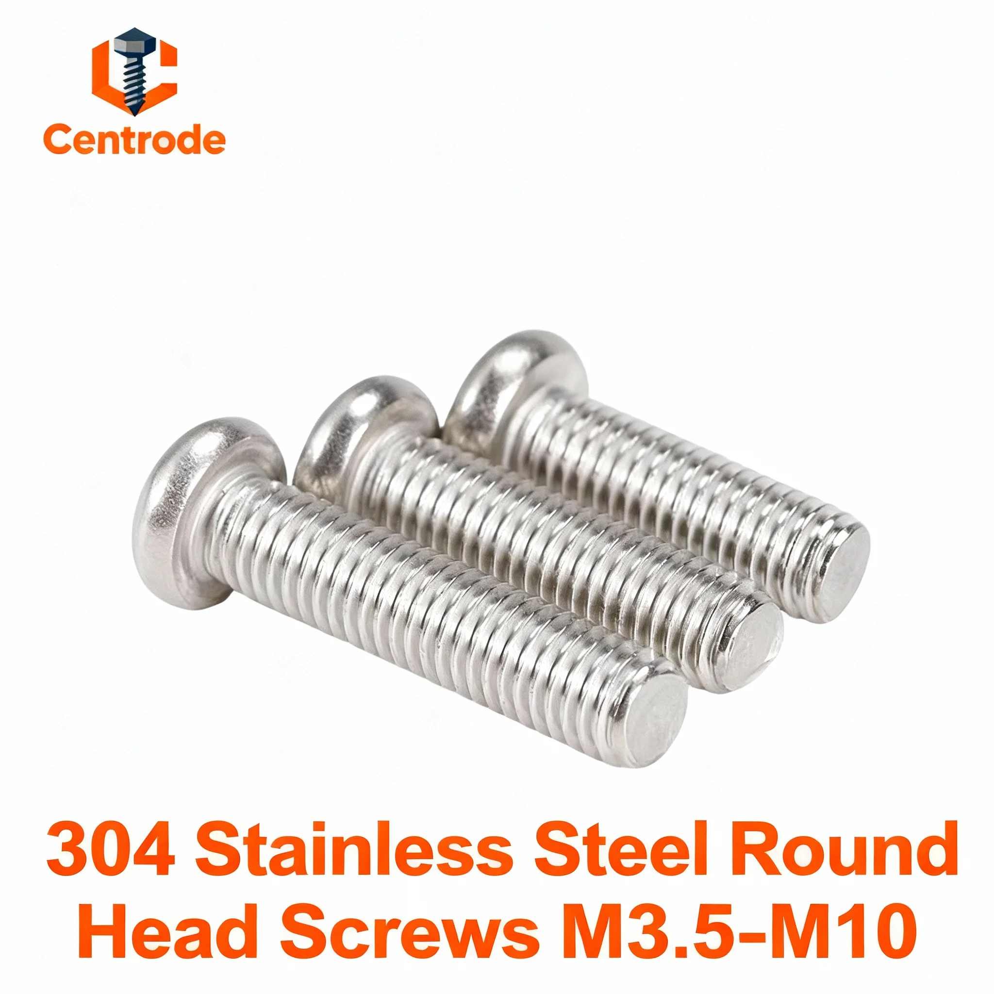 304 Stainless Steel Round Head Screws M3.5*4-M10*200