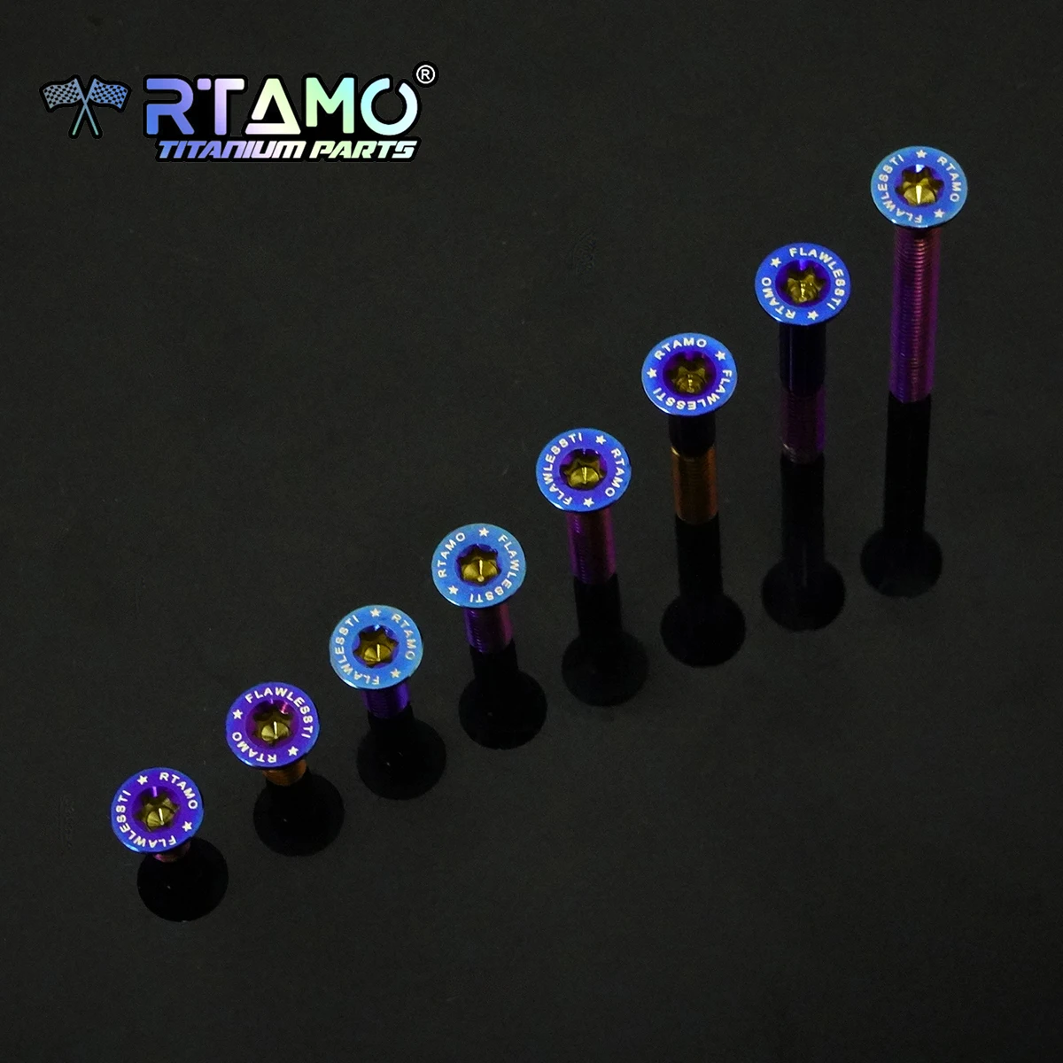 RTAMO Gr5 Titanium Bolt M4X8/10/12/15/20/25/30/35 Countersunk Torx Head Screw for Bicycle Motorcycle Car