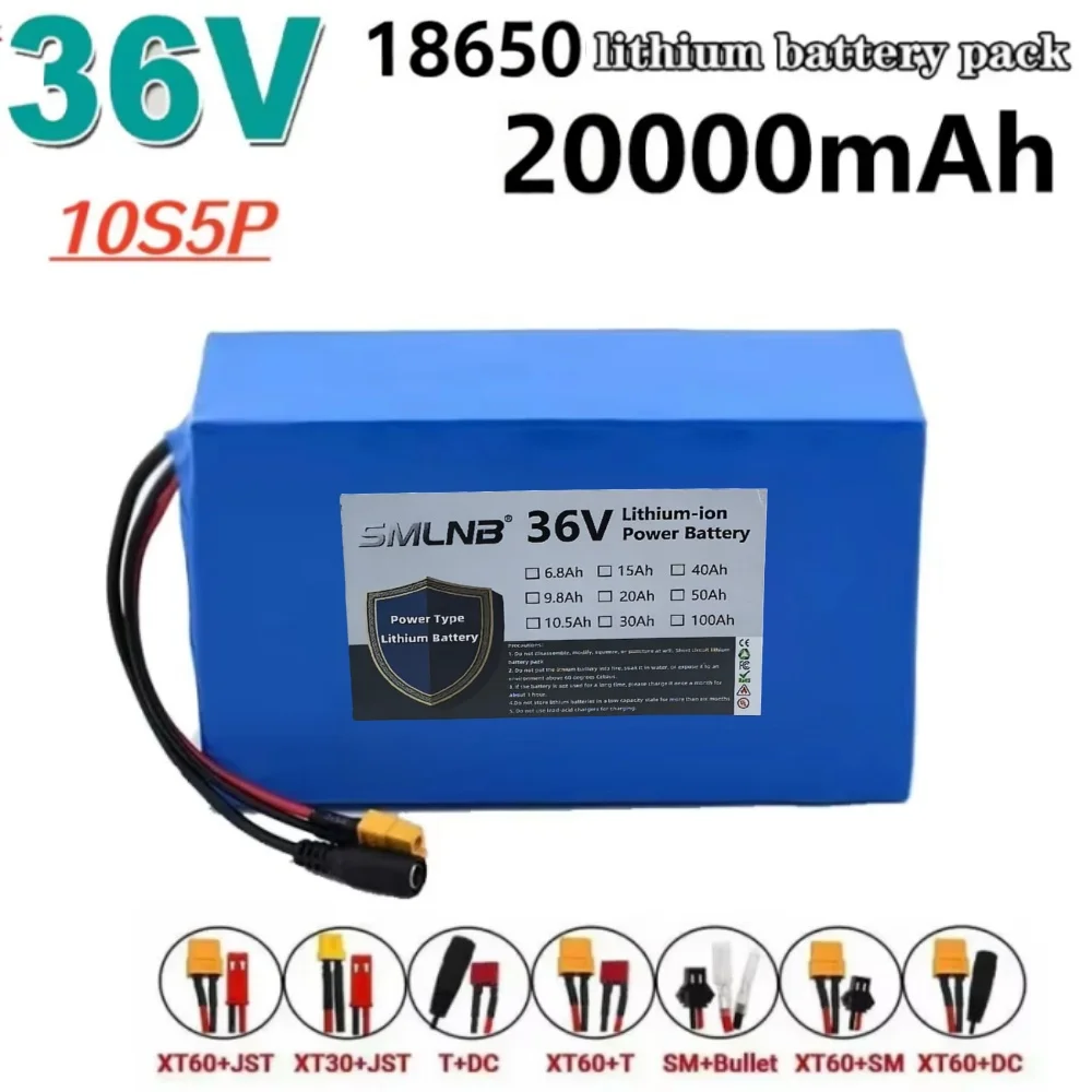 Original 36V 20Ah 1000W Lithium-Ion Battery 10S5P 18650 High-Power Motor with Integrated BMS Protection for Electric Vehicles