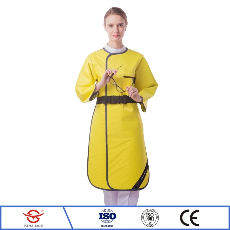 0.35/0.5mmPb X-Ray Gamma Ray Protective Lead Apron Long Sleeved Radiation Protection Overcoat with Lumbar Support Safety Wear