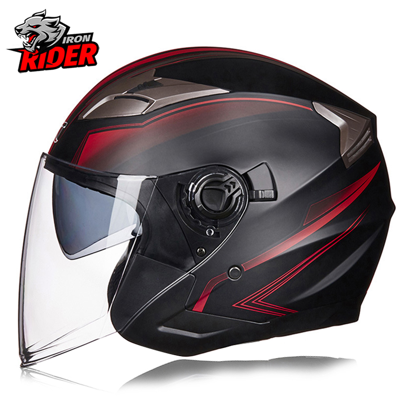  Motorcycle Helmet Half Face Double Lens Cool Casco Moto Four Seasons Men Women Street Fashion Helmet Capacete De Moto Safety 