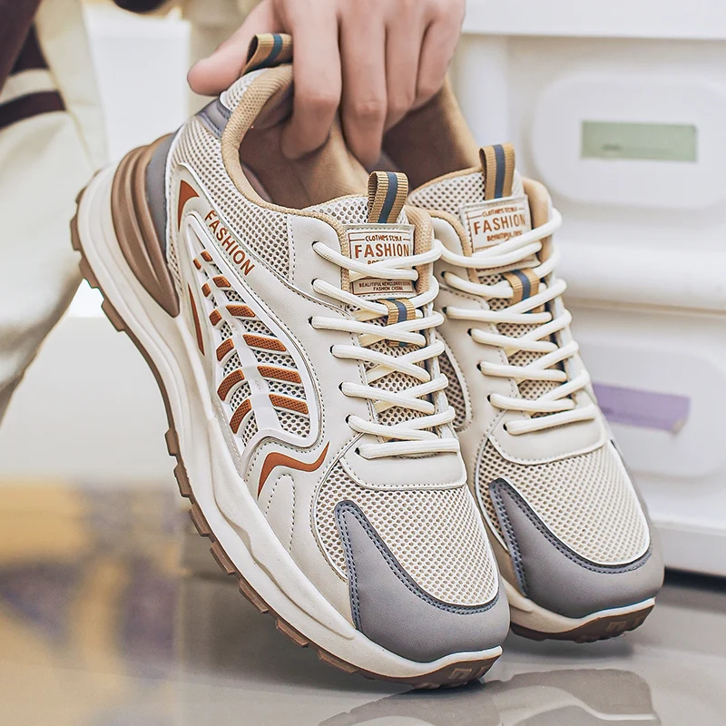 2026 New Comfortable and Fashionable Popular Mesh Thick Soled Trendy Shoes, Breathable Shoes, Casual Men's Shoes