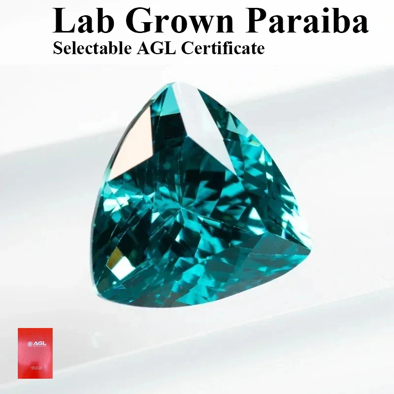 

Lab Grown Sapphire Paraiba Fat Triangle Size 6x6mm VVS1 Charms Diy Advanced Jewelry Making Materials Selectable AGL Cer