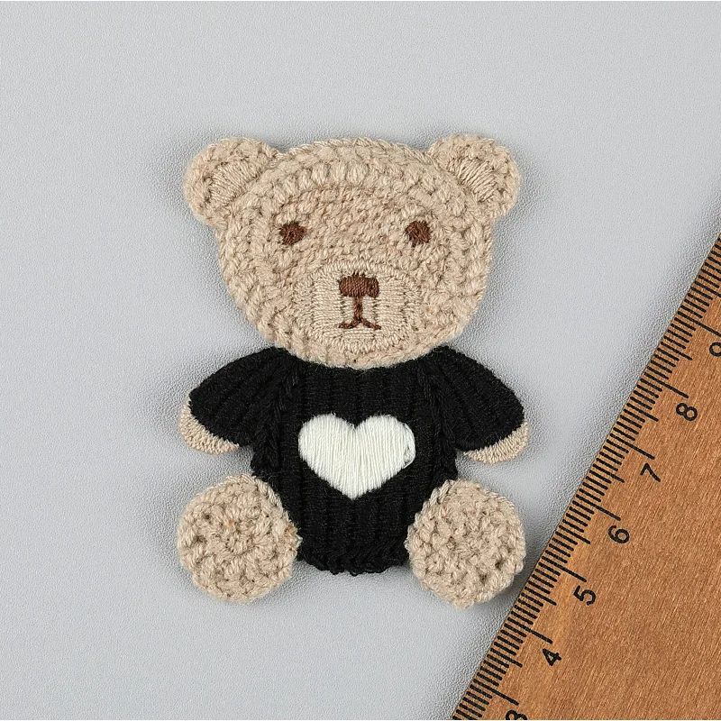 10 Stück 4,8*6,5cm Cartoon-Stickerei-Bären-Applikationen für DIY-Kopfbedeckungen, Haarspangen, Bastelarbeiten, Dekoration, Kleidung, Aufnäher, Accessoires – Detail 7