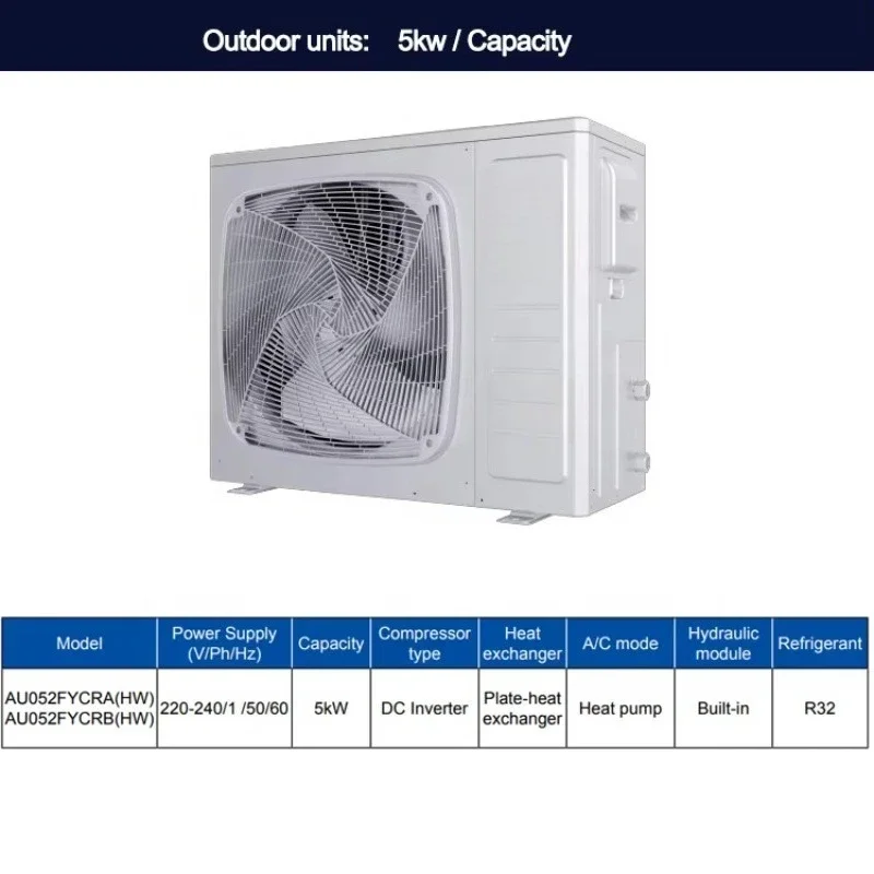 Hot Sales Air-to-water Heat Pump, Air Souce Heat Pump, DC Inverter Cooling Heating and Domestic Hot Water Unit
