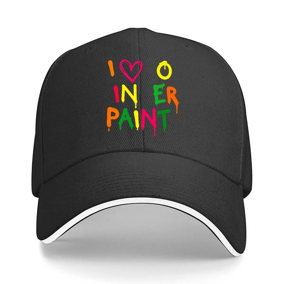 I Love Inner Paint Colorful Drip Typography Hip Hop hat Fashion Outdoor Sports Sandwich Baseball Cap