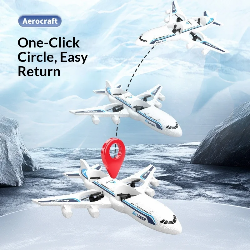 Avión de pasajeros RC Quadcopter Drone Mini avión de espuma con mantenimiento de altitud juguete volador antichoque para niños regalo al aire libre