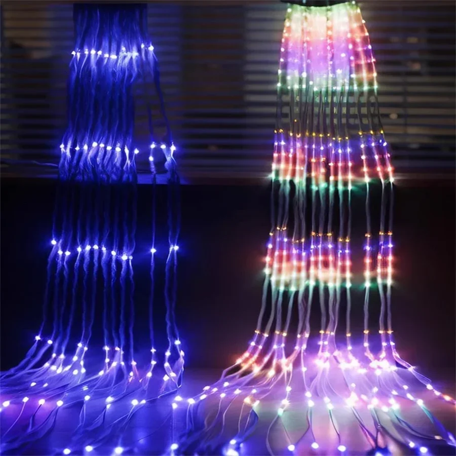 6x3M 3x6M Navidad LED cascada lluvia de meteoritos cadena de luces flujo de agua cortina luz de hadas para ventana pared telón de fondo Decoración