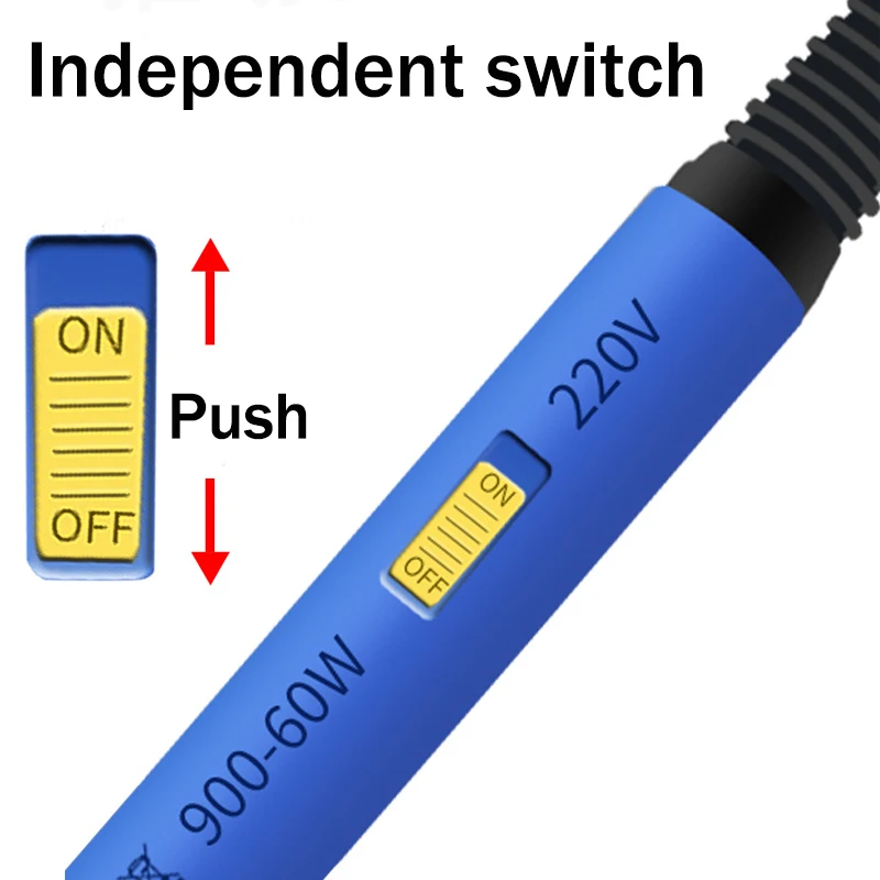 Soldador eléctrico con interruptor de alimentación, herramienta de reparación de calefacción, temperatura ajustable, 60W, 220V/110V, UE/EE. UU.